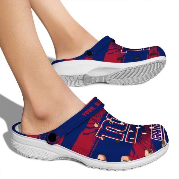 Personalized New York Giants Paint Splatter Graphics Crocs High quality