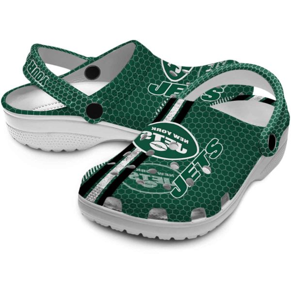 Personalized New York Jets Contrasting Stripes Crocs Latest Model