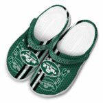 Personalized New York Jets Contrasting Stripes Crocs Best selling