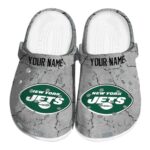 Personalized New York Jets Cracked Texture Crocs Best selling