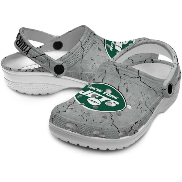 Personalized New York Jets Cracked Texture Crocs Latest Model