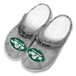 Personalized New York Jets Cracked Texture Crocs Best selling