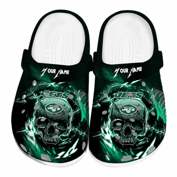 Personalized New York Jets Gothic Skull Crocs Best selling