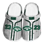 Personalized New York Jets Pinstripe Pattern Crocs Best selling