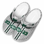 Personalized New York Jets Pinstripe Pattern Crocs Best selling