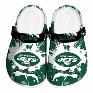 Personalized New York Jets Splatter Pattern Crocs Best selling