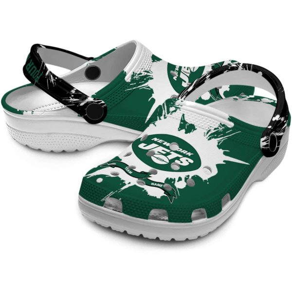Personalized New York Jets Splatter Pattern Crocs Latest Model