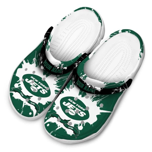 Personalized New York Jets Splatter Pattern Crocs Trendy