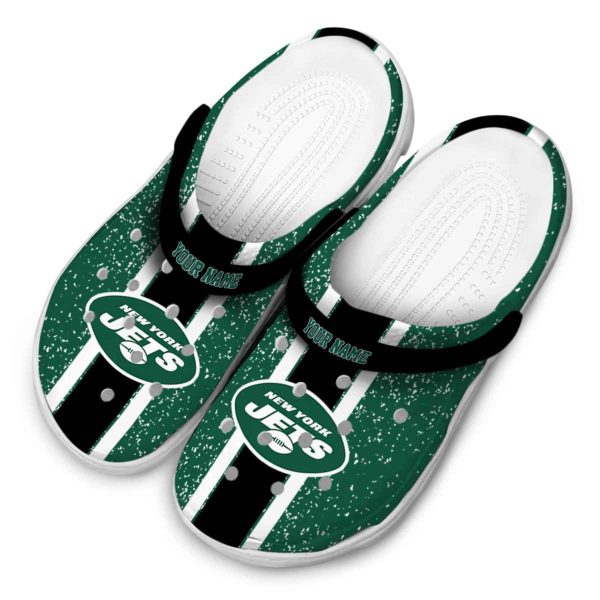 Personalized New York Jets Vertical Stripes Crocs Trendy