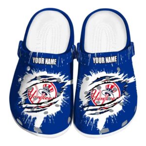 Personalized New York Yankees Splash Motif Background Crocs Best selling