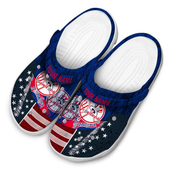 Personalized New York Yankees Star Spangled Side Pattern Crocs Trendy
