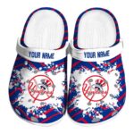 Personalized New York Yankees Zigzag Paint Burst Crocs Best selling