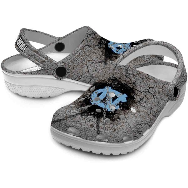 Personalized North Carolina Tar Heels Cracked Ground Texture Crocs Latest Model