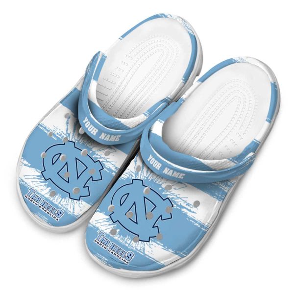 Personalized North Carolina Tar Heels Paint Splatter Graphics Crocs Trendy
