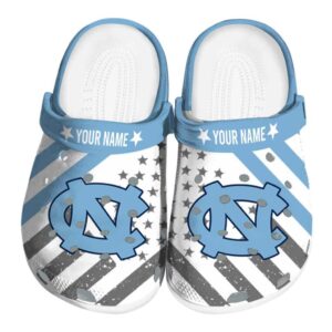 Personalized North Carolina Tar Heels Star Spangled Graphic Crocs Best selling