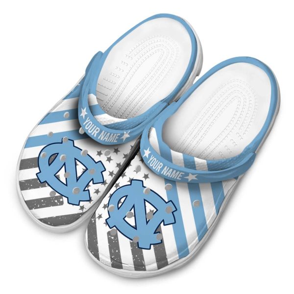 Personalized North Carolina Tar Heels Star Spangled Graphic Crocs Trendy