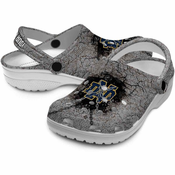 Personalized Notre Dame Fighting Irish Cracked Ground Texture Crocs Latest Model