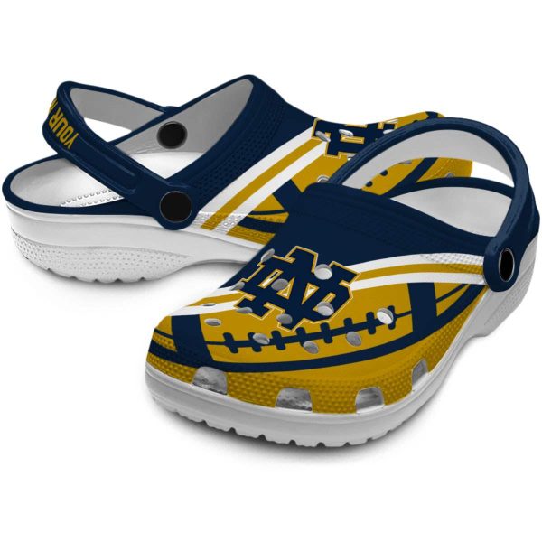 Personalized Notre Dame Fighting Irish Football Motif Crocs Latest Model