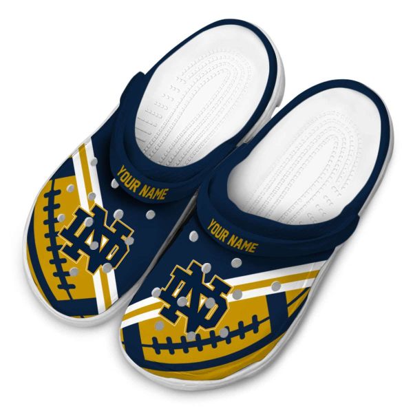 Personalized Notre Dame Fighting Irish Football Motif Crocs Trendy