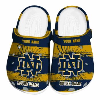 Personalized Notre Dame Fighting Irish Paint Splatter Graphics Crocs Best selling