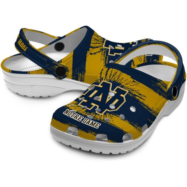 Personalized Notre Dame Fighting Irish Paint Splatter Graphics Crocs Latest Model