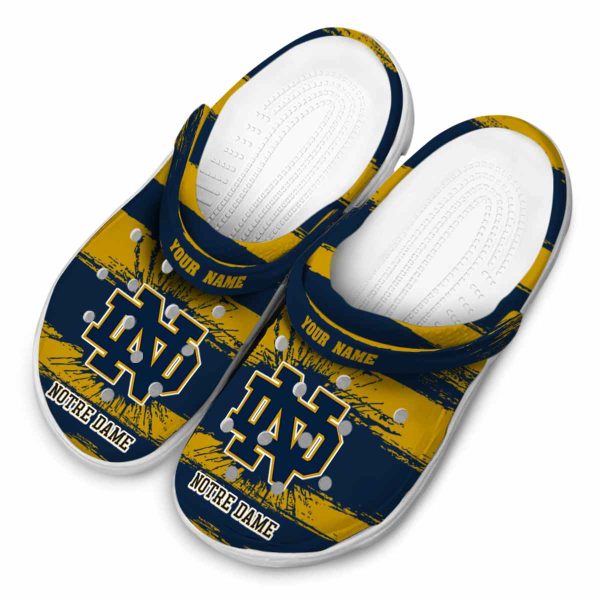Personalized Notre Dame Fighting Irish Paint Splatter Graphics Crocs Trendy