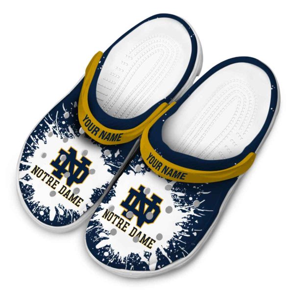 Personalized Notre Dame Fighting Irish Splash Art Crocs Trendy
