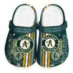 Personalized Oakland Athletics Contrasting Stripes Crocs Best selling