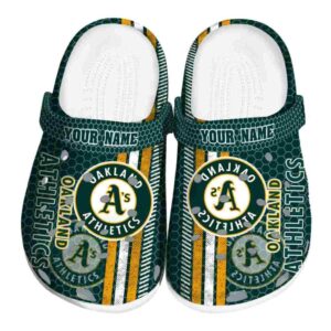 Personalized Oakland Athletics Contrasting Stripes Crocs Best selling