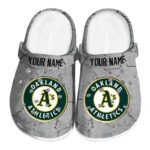 Personalized Oakland Athletics Cracked Texture Crocs Best selling