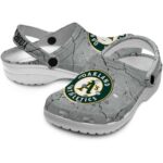 Personalized Oakland Athletics Cracked Texture Crocs Best selling