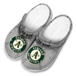 Personalized Oakland Athletics Cracked Texture Crocs Best selling