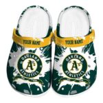 Personalized Oakland Athletics Splatter Pattern Crocs Best selling