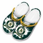 Personalized Oakland Athletics Splatter Pattern Crocs Best selling