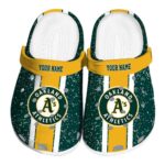 Personalized Oakland Athletics Vertical Stripes Crocs Best selling