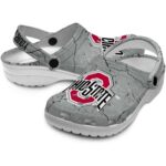 Personalized Ohio State Buckeyes Cracked Texture Crocs Best selling
