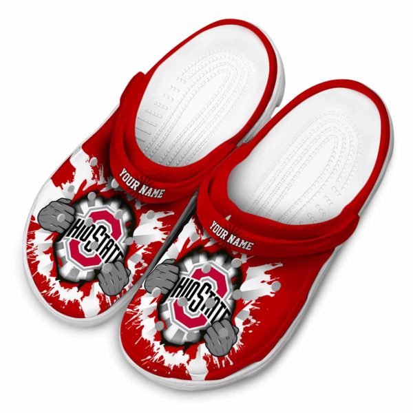 Personalized Ohio State Buckeyes Gripping Hand Crocs Trendy