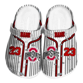 Personalized Ohio State Buckeyes Pinstripe Pattern Crocs Best selling