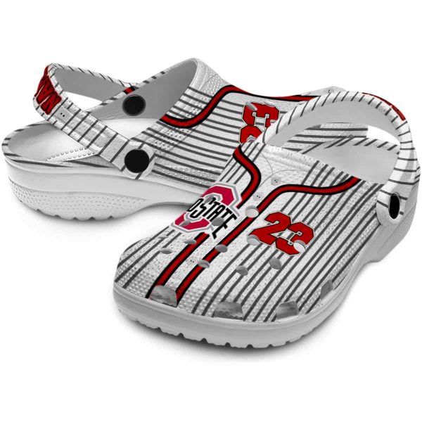 Personalized Ohio State Buckeyes Pinstripe Pattern Crocs Latest Model
