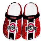 Personalized Ohio State Buckeyes Vertical Stripes Crocs Best selling
