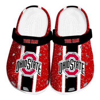 Personalized Ohio State Buckeyes Vertical Stripes Crocs Best selling