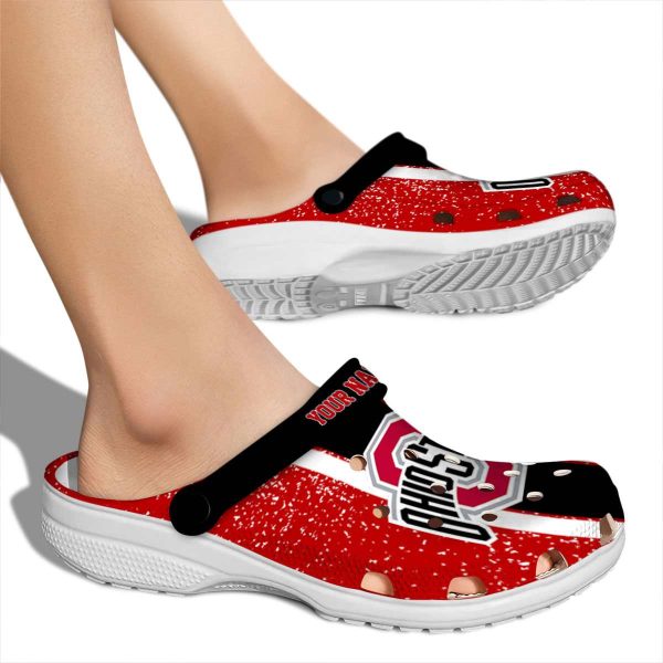 Personalized Ohio State Buckeyes Vertical Stripes Crocs High quality
