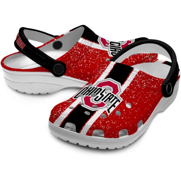 Personalized Ohio State Buckeyes Vertical Stripes Crocs Latest Model