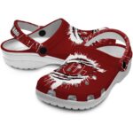 Personalized Oklahoma Sooners Splash Motif Background Crocs Best selling