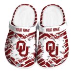 Personalized Oklahoma Sooners Zigzag Paint Burst Crocs Best selling
