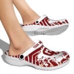 Personalized Oklahoma Sooners Zigzag Paint Burst Crocs Best selling