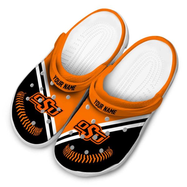 Personalized Oklahoma State Cowboys Baseball Motif Crocs Trendy