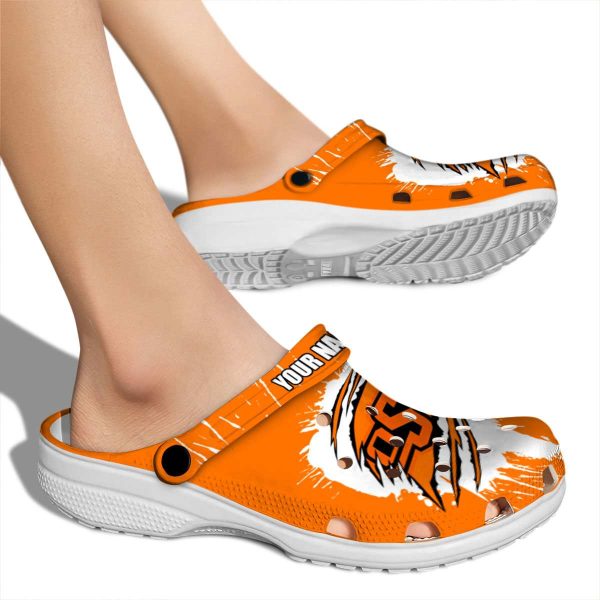 Personalized Oklahoma State Cowboys Splash Motif Background Crocs High quality