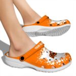 Personalized Oklahoma State Cowboys Splatter Background Crocs Best selling