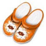 Personalized Oklahoma State Cowboys Splatter Background Crocs Best selling